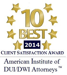 client satisfaction award by the American Institute of DUI DWI Attorneys